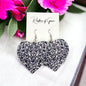 Black and White Heart Earrings - Black and White Earrings, Handmade Earrings, Black Paisley - Rhythms of Grace Creative