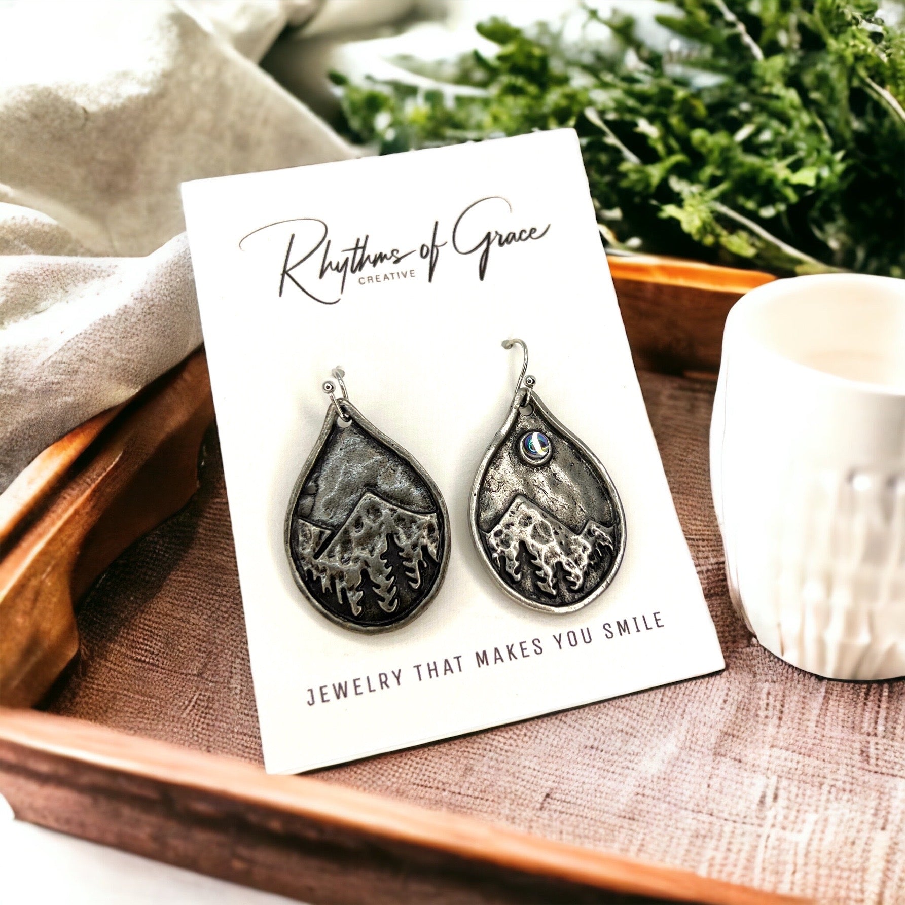 Adventure Awaits: Wanderlust Mountain Earrings - Redwood Forest Delights! - Rhythms of Grace Creative