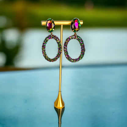 Sparkle and Shine: Dazzling Mardi Gras Dangle Earrings in Royal Colors! - Rhythms of Grace Creative