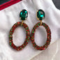 Sparkle & Sleigh: Red & Green Glitter Christmas Dangle Earrings - Rhythms of Grace Creative