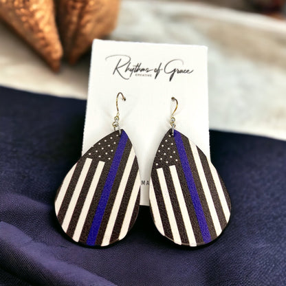 Show Your Colors: Back the Blue Dangle Earrings! - Rhythms of Grace Creative