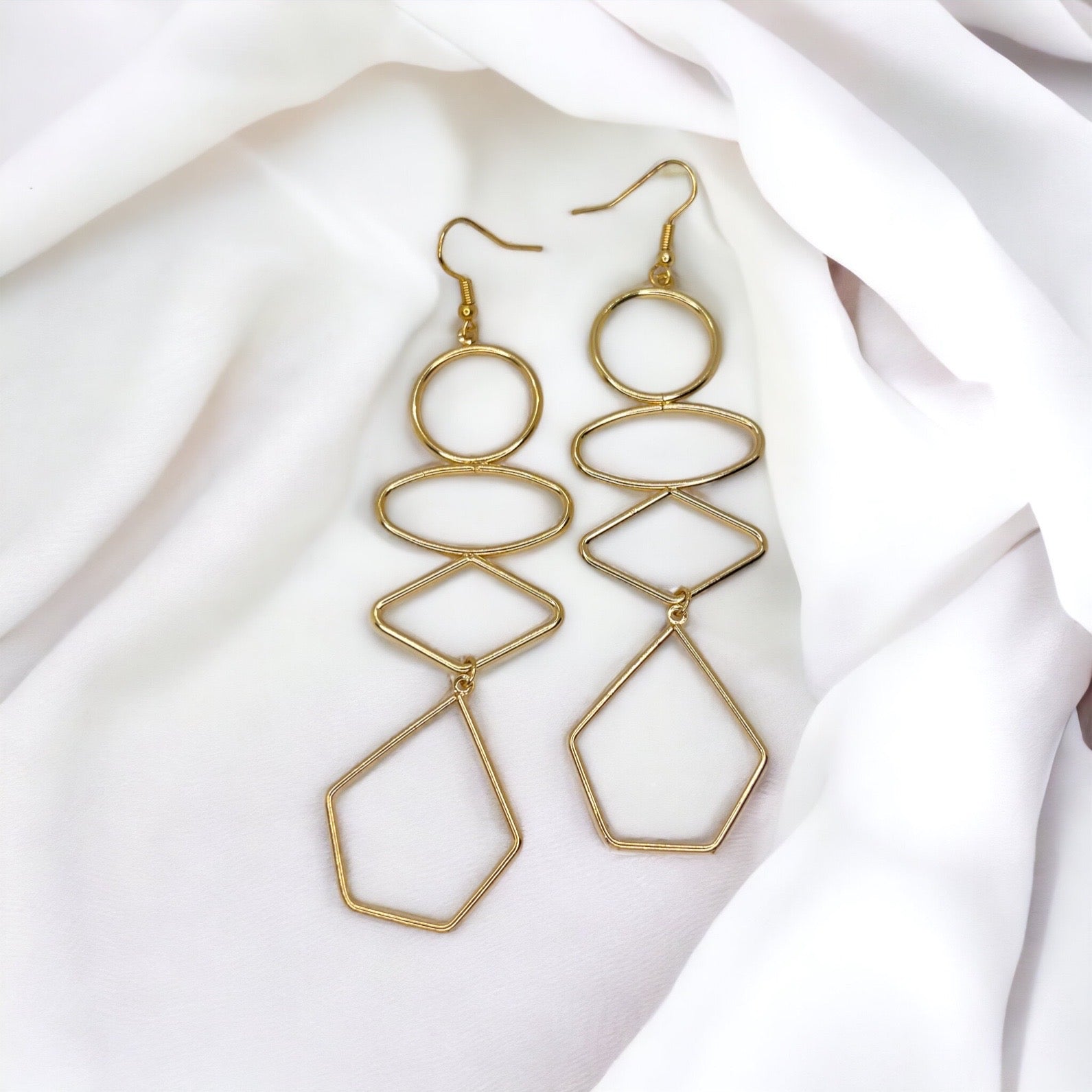 Gold Drop Earrings - Dangle Earrings, Boho Chic, Bohemian Earrings, Gold Dangle - Rhythms of Grace Creative