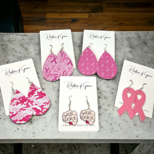 Wear Hope – Breast Cancer Awareness Earrings - Rhythms of Grace Creative