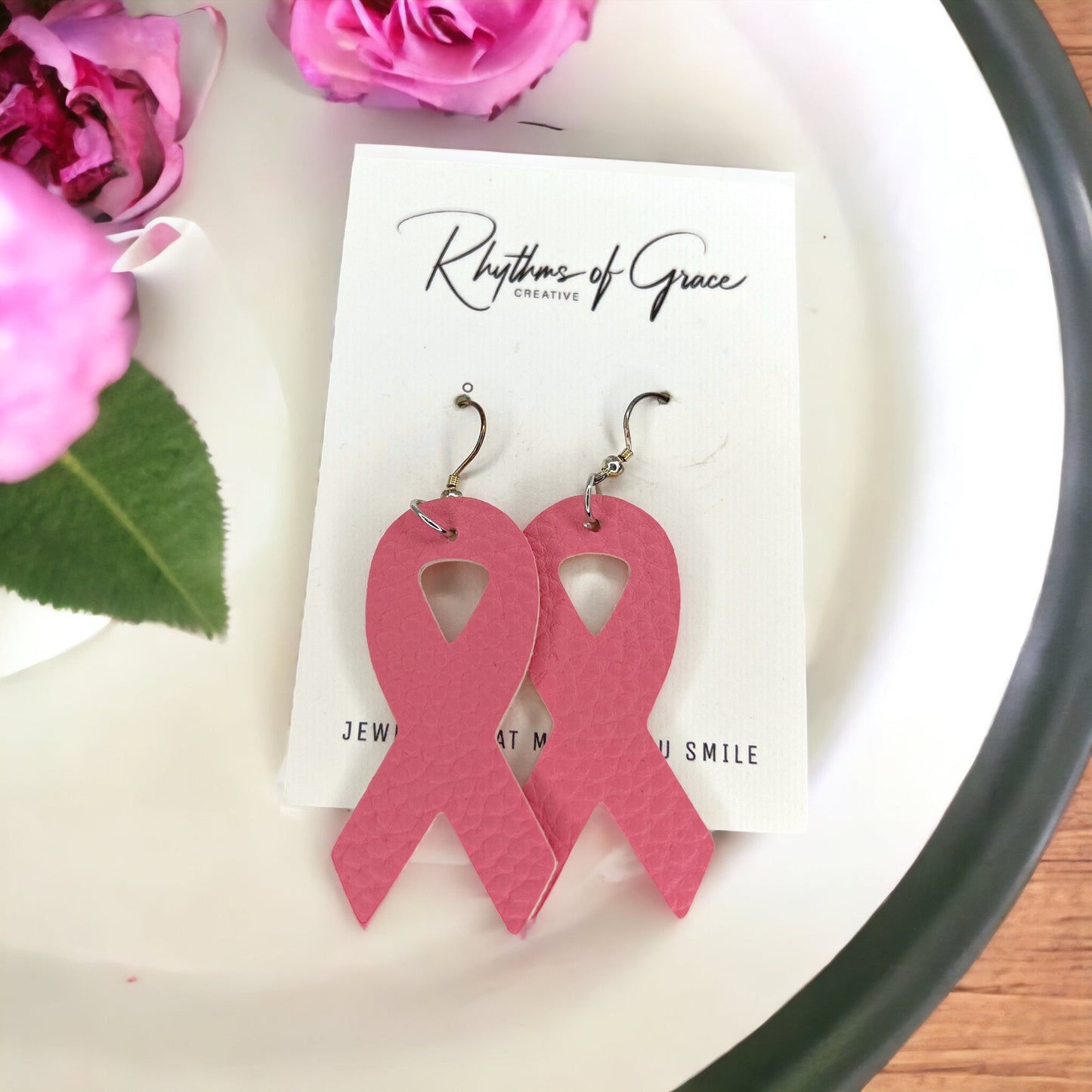 Wear Hope – Breast Cancer Awareness Earrings - Rhythms of Grace Creative