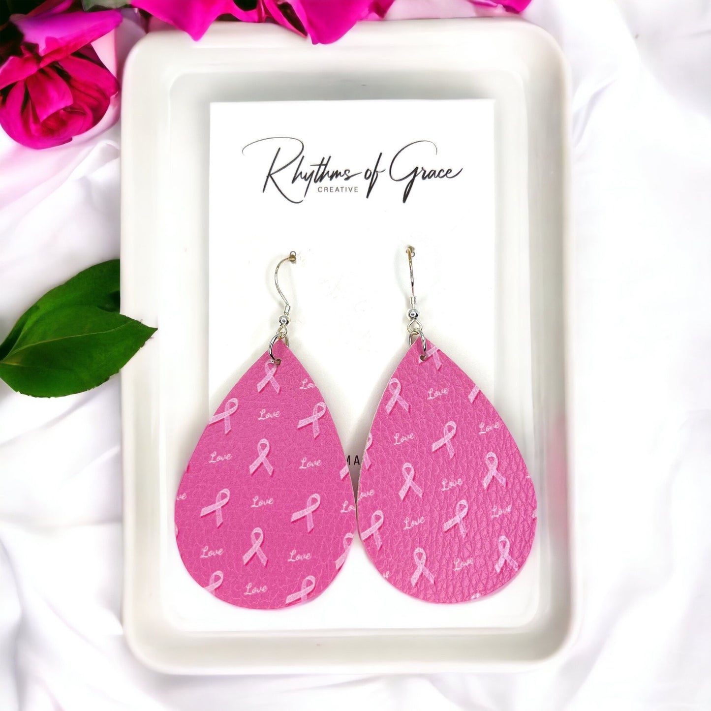 Wear Hope – Breast Cancer Awareness Earrings - Rhythms of Grace Creative