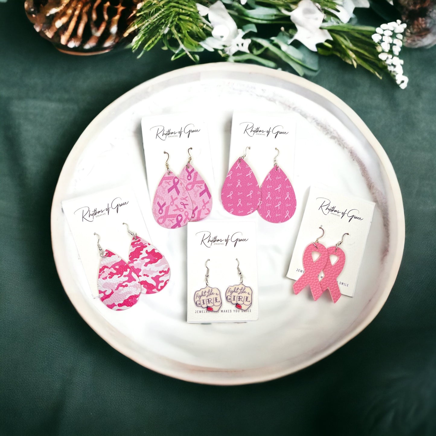 Wear Hope – Breast Cancer Awareness Earrings - Rhythms of Grace Creative