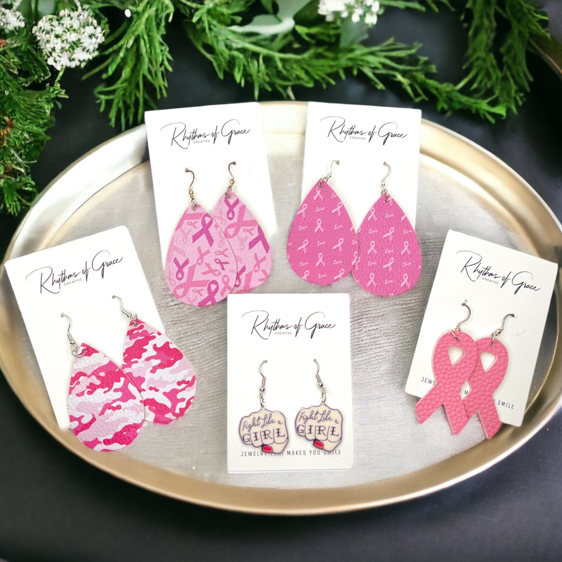 Wear Hope – Breast Cancer Awareness Earrings - Rhythms of Grace Creative