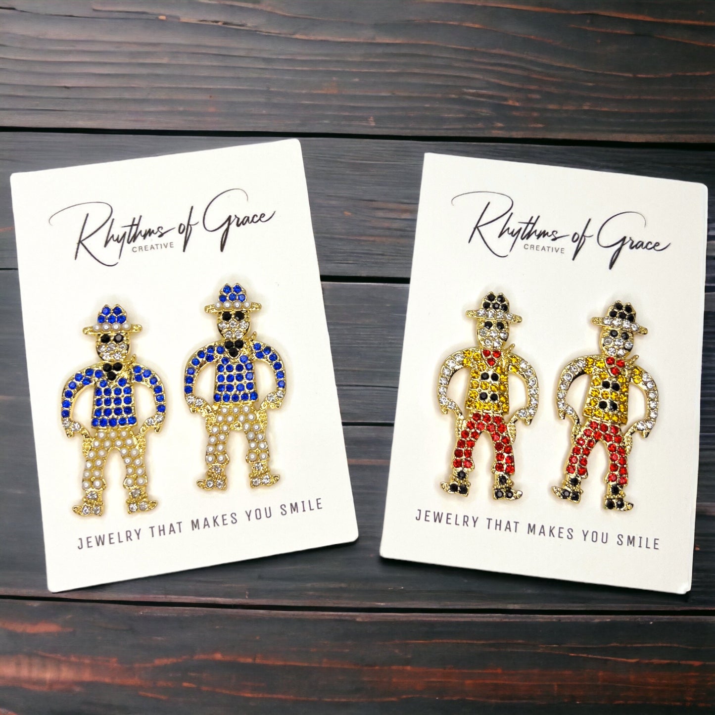 Rhinestone Cowboy Earrings - Rhinestone Earrings, Rodeo Queen, Western Style, Cowgirl Earrings - Rhythms of Grace Creative