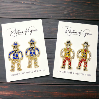 Rhinestone Cowboy Earrings - Rhinestone Earrings, Rodeo Queen, Western Style, Cowgirl Earrings - Rhythms of Grace Creative