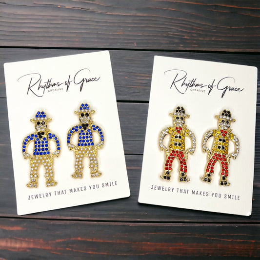 Rhinestone Cowboy Earrings - Rhinestone Earrings, Rodeo Queen, Western Style, Cowgirl Earrings - Rhythms of Grace Creative