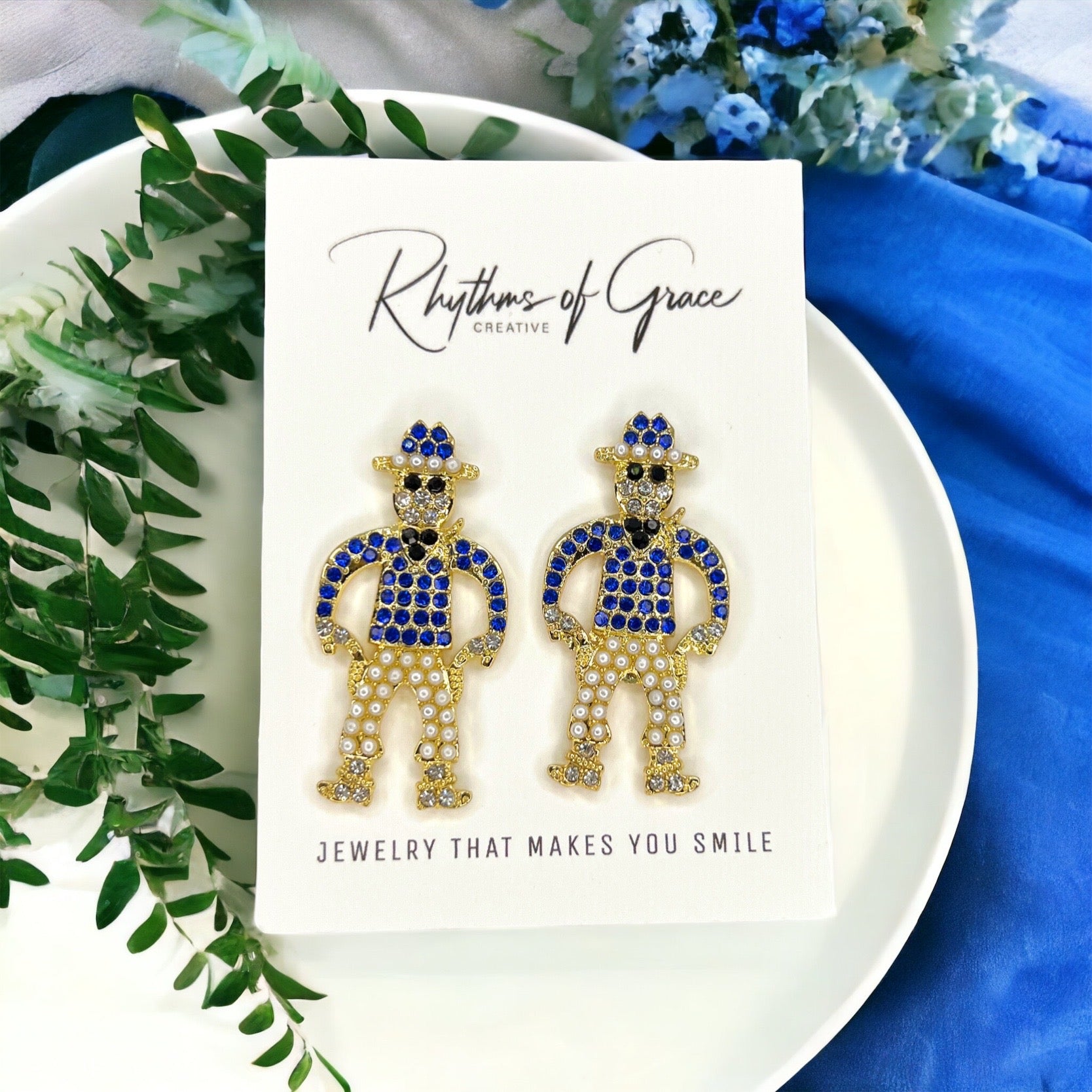 Rhinestone Cowboy Earrings - Rhinestone Earrings, Rodeo Queen, Western Style, Cowgirl Earrings - Rhythms of Grace Creative