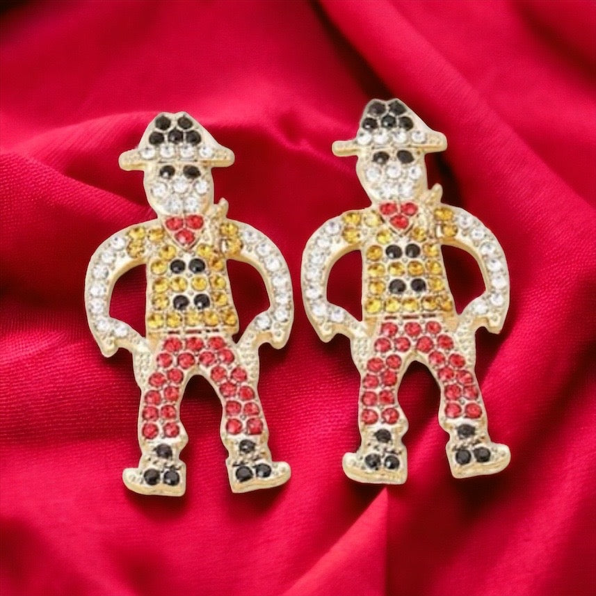 Rhinestone Cowboy Earrings - Rhinestone Earrings, Rodeo Queen, Western Style, Cowgirl Earrings - Rhythms of Grace Creative