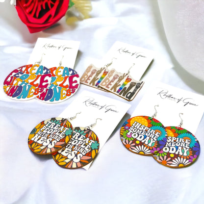 Kindness Earrings Collection: Spread Love & Positivity! 🌈 - Rhythms of Grace Creative