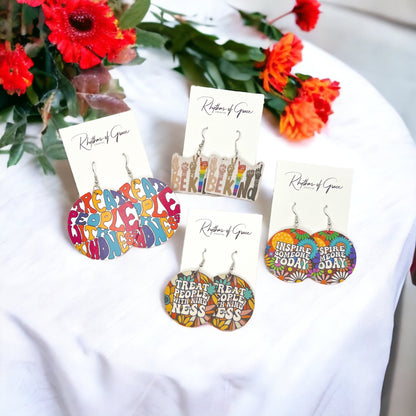 Kindness Earrings Collection: Spread Love & Positivity! 🌈 - Rhythms of Grace Creative