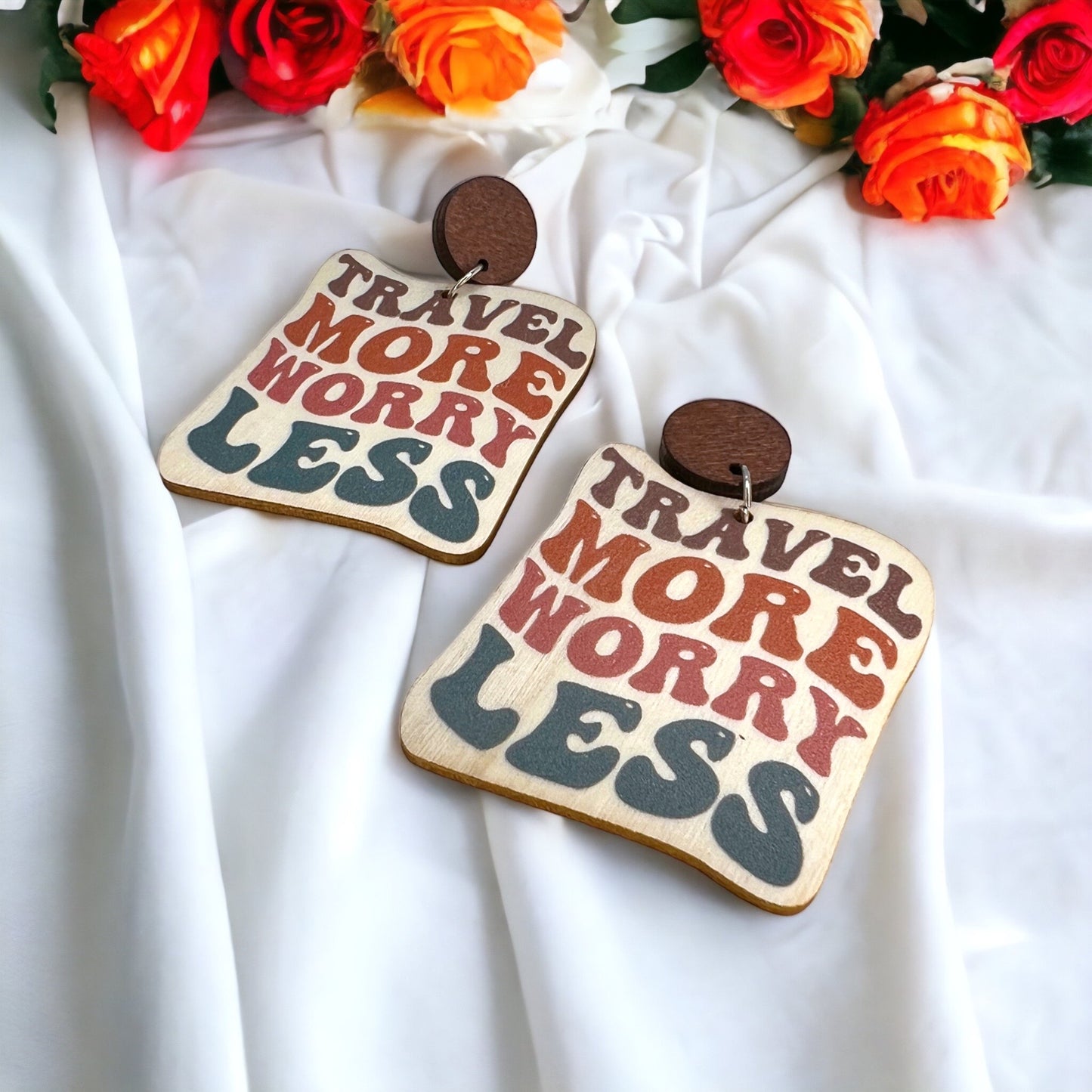 Adventure Awaits – ‘Travel More Worry Less’ Earrings - Rhythms of Grace Creative