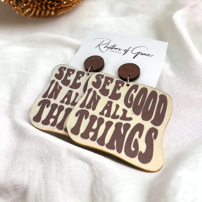 See Good in All Things – Positivity Earrings That Inspire - Rhythms of Grace Creative