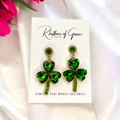 Shamrock & Shine – Sparkly Green St. Patrick’s Day Earrings - Rhythms of Grace Creative