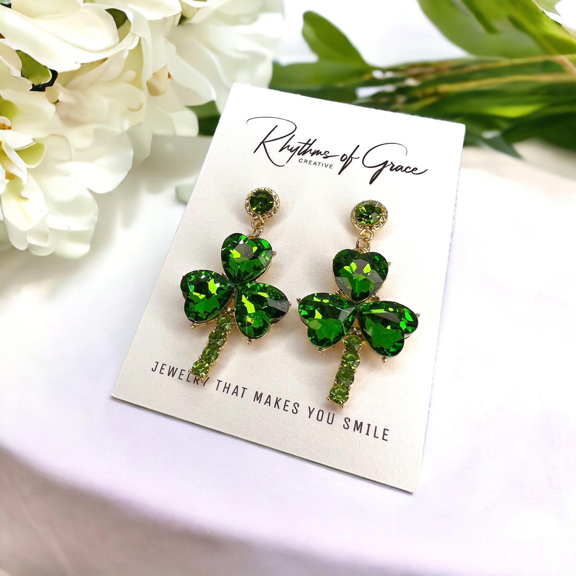 Shamrock & Shine – Sparkly Green St. Patrick’s Day Earrings - Rhythms of Grace Creative