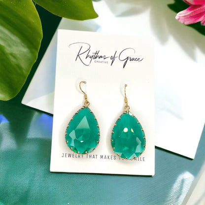 Chic Green Stone Earrings - Your Go-To Lucky Accessories! - Rhythms of Grace Creative