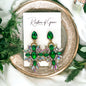 Luck & Glam: Dazzling Green Rhinestone Dangle Earrings! - Rhythms of Grace Creative