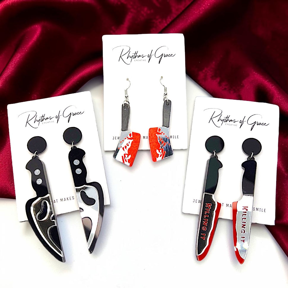 Slice Into Style: True Crime Halloween Earrings Collection!