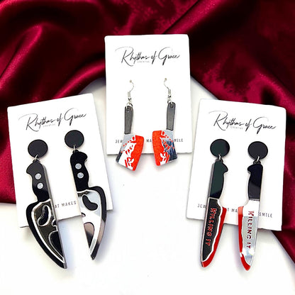 Slice Into Style: True Crime Halloween Earrings Collection!