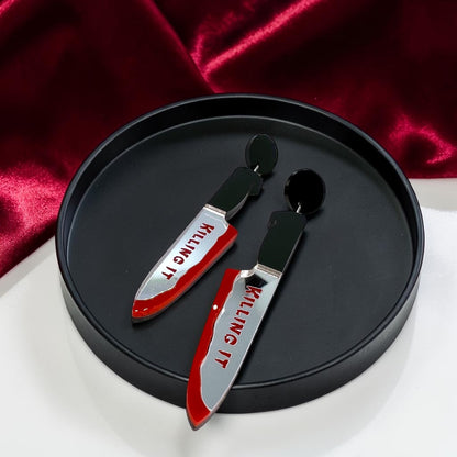Slice Into Style: True Crime Halloween Earrings Collection!