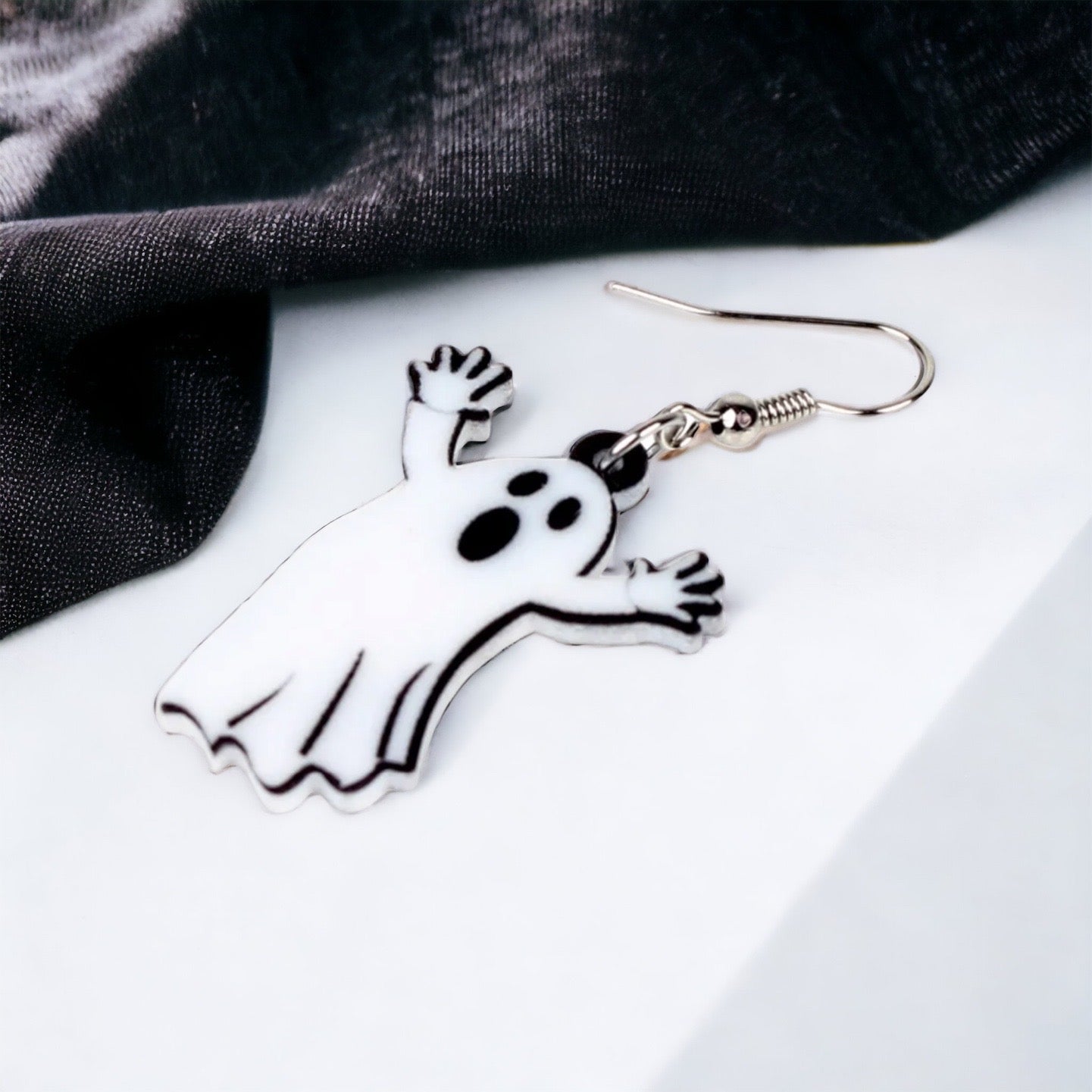 Ghost Earrings - Halloween Earrings, Ghost Jewelry, Halloween Jewelry, Halloween Earrings, Ghost Costume, Trick or Treat - Rhythms of Grace Creative