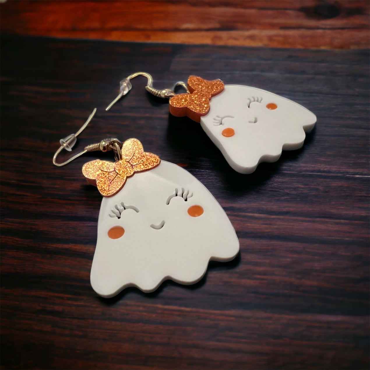 Halloween Ghost Earrings - Halloween Earrings, Ghost Jewelry, Halloween Jewelry, Cute Halloween Earrings, Pumpkin Earrings, Trick or Treat