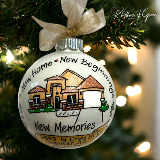 Hand-Painted House Ornament • Unique Realtor Gift & Housewarming Keepsake