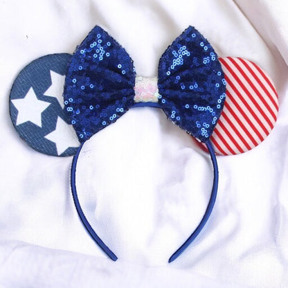 Patriotic Mouse Ears - Red White & Blue, Stars and Stripes - 6 Styles