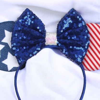 Patriotic Mouse Ears - Red White & Blue, Stars and Stripes - 6 Styles
