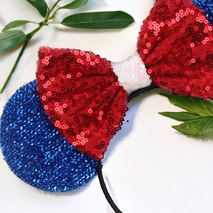 Patriotic Mouse Ears - Red White & Blue, Stars and Stripes - 6 Styles