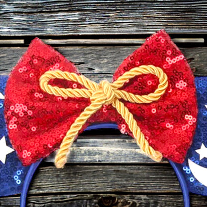 Patriotic Mouse Ears - Red White & Blue, Stars and Stripes - 6 Styles