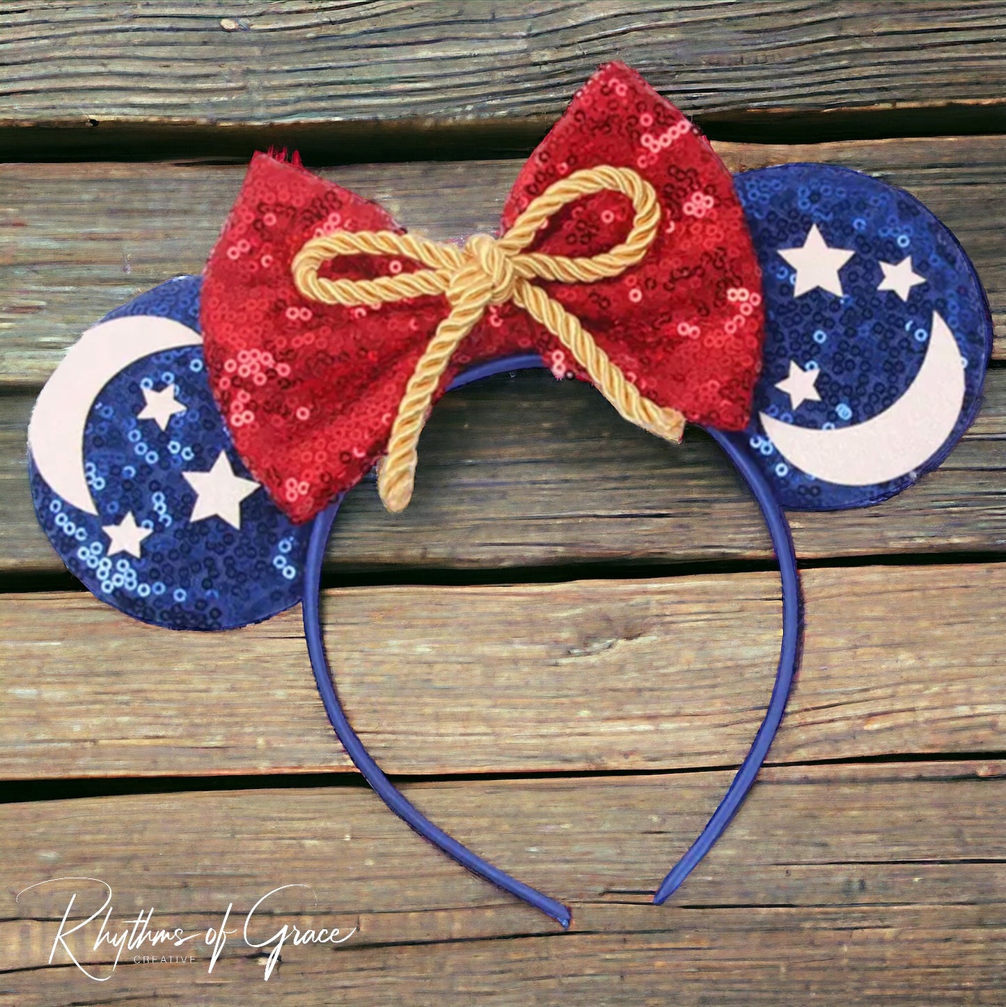 Patriotic Mouse Ears - Red White & Blue, Stars and Stripes - 6 Styles
