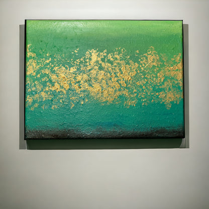 "Golden Horizon" – Original Abstract Acrylic Painting I 8x10 Canvas