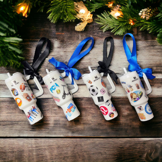 Cheers to the Season: Customized Mini Stanley Cup Ornaments for the Perfect Gift!