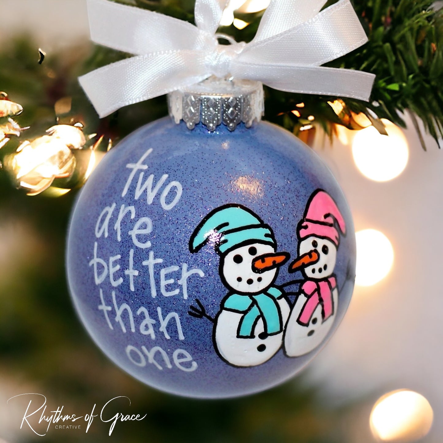 Snowman Christmas Ornament: "Two Are Better Than One"