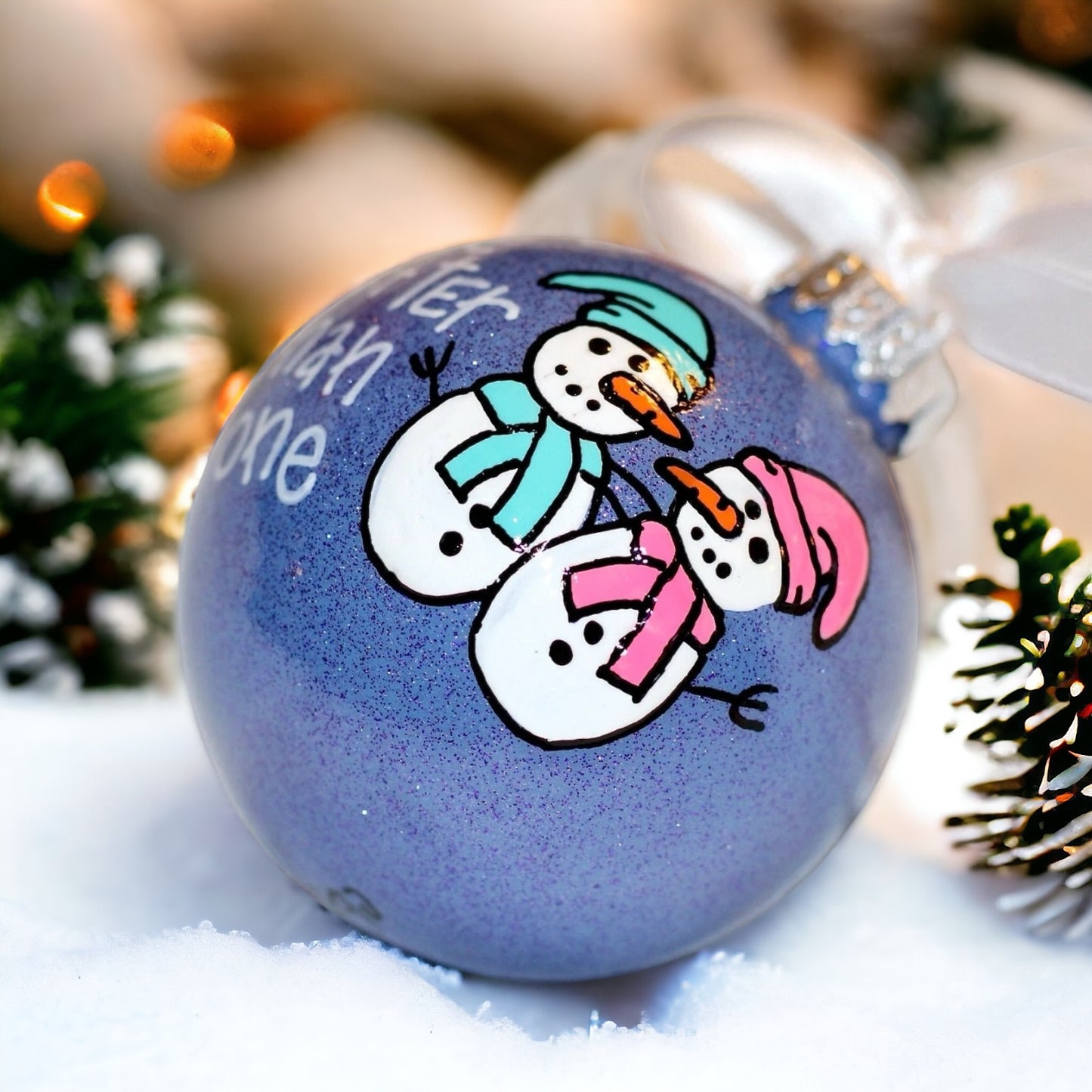 Snowman Christmas Ornament: "Two Are Better Than One"