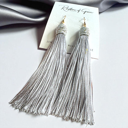 Tassel Power: Colorful Statement Dangle Earrings in 7 Bold Shades