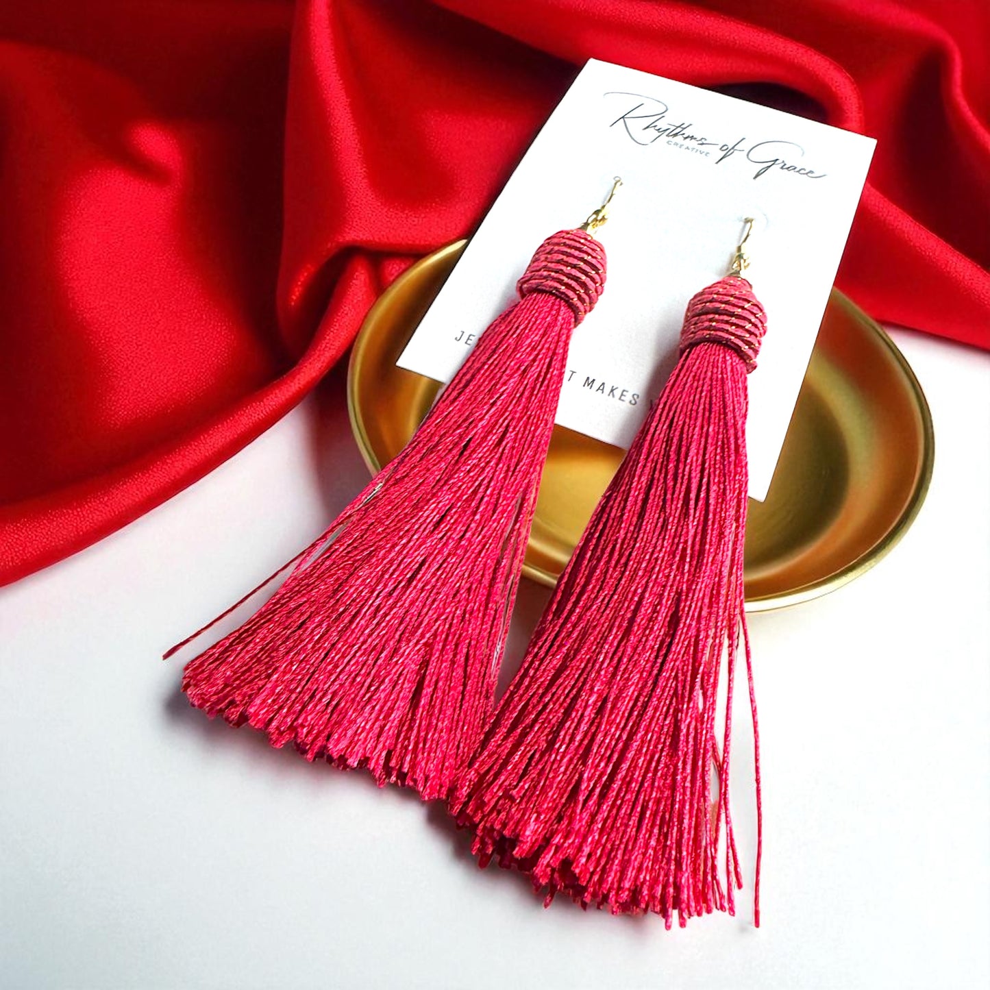 Tassel Power: Colorful Statement Dangle Earrings in 7 Bold Shades