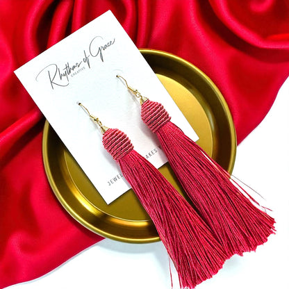 Tassel Power: Colorful Statement Dangle Earrings in 7 Bold Shades