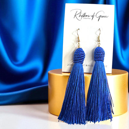 Tassel Power: Colorful Statement Dangle Earrings in 7 Bold Shades