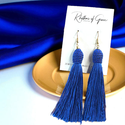 Tassel Power: Colorful Statement Dangle Earrings in 7 Bold Shades