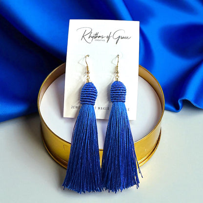 Tassel Power: Colorful Statement Dangle Earrings in 7 Bold Shades