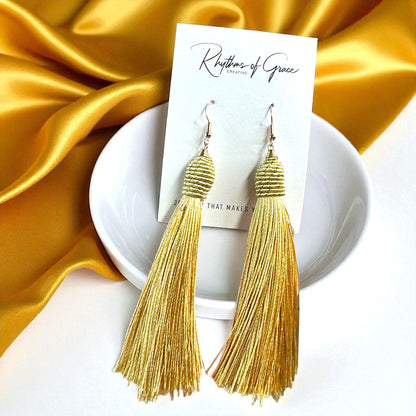 Tassel Power: Colorful Statement Dangle Earrings in 7 Bold Shades