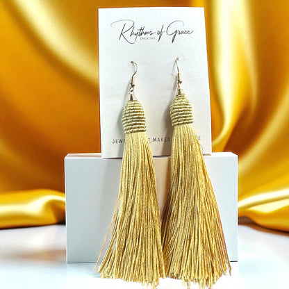 Tassel Power: Colorful Statement Dangle Earrings in 7 Bold Shades
