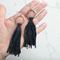 Boho Tassel Dangle Earrings – Sage Green or Black | Western Chic Jewelry