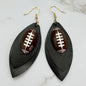 Black Layered Football Charm Earrings
