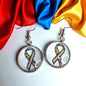 Autism Awareness Dangle Earrings –  2 Colorful Cabochon Designs